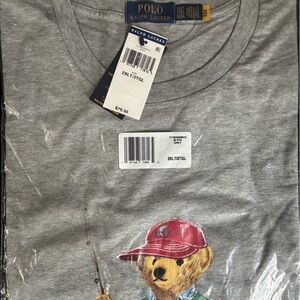 Polo by Ralph Lauren Gray Tee with Bear and Red Hat